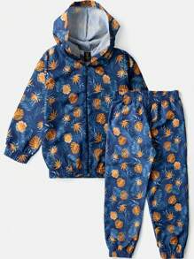 Conjunto Infantil Menino Corta Vento C/Capuz Marinho 0605 - Torrox - Azul Marinho - Visão 1