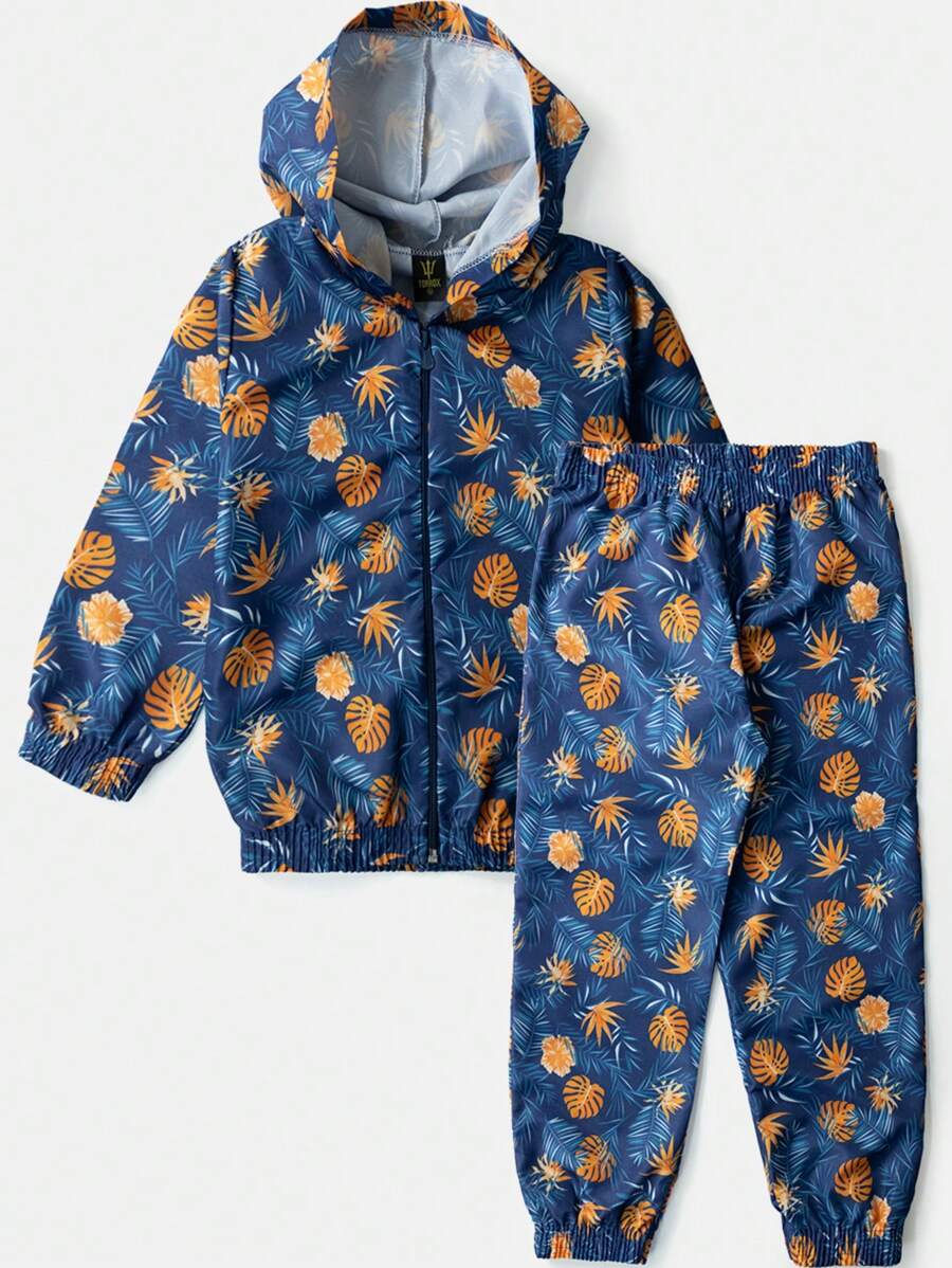 Conjunto Infantil Menino Corta Vento C/Capuz Marinho 0605 - Torrox - Azul Marinho - Visão 1