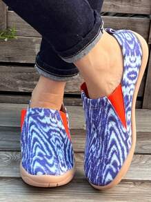 Zapatos planos versátiles y con estilo para mujer, zapatos casuales de punta redonda para exteriores, zapatillas atléticas ligeras y de bajo corte para caminar