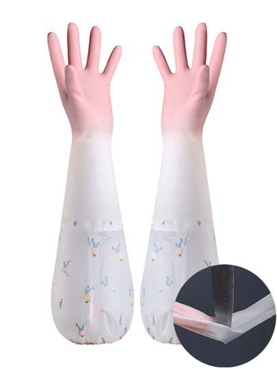 1 Pair, Durable And Waterproof Cleaning Gloves For Household Chores - Non-Slip And Wear-Resistant, Ideal For Kitchen, Laundry, And Housework