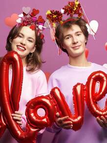 1 pièce, Serre-tête de la Saint-Valentin avec sequins en forme de cœur. Accessoire de cheveux de la Saint-Valentin en fil de métal rouge. Accessoire de photo de fête, décoration de mariage. Accessoire de cheveux pour femmes et filles. Accessoire pailleté pour carnaval, fête à thème romantique, fournitures de décoration de mariage