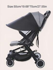 1pc Baby Stroller Sun Shade Canopy, UV Protection & Sunshade - Black - View 4