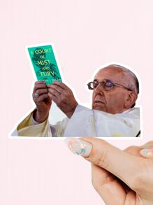 1 pieza Pegatina humorística con meme del Papa de ACOMAF | Pegatina satírica graciosa de SJM, adecuada para portátil, Kindle, botella de agua | Regalo para amantes de los libros, calcomanía de vinilo humorística