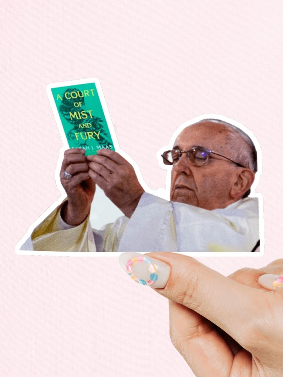 1 pieza Pegatina humorística con meme del Papa de ACOMAF | Pegatina satírica graciosa de SJM, adecuada para portátil, Kindle, botella de agua | Regalo para amantes de los libros, calcomanía de vinilo humorística