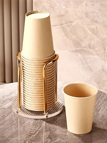 1 件优雅亚克力一次性杯架 - 适合家庭、咖啡厅、办公室和酒店使用，豪华杯架，家庭和餐厅的储物架，回到学校