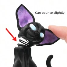 3D Printed Spring Black Cat, With Spring On The Back Of The Head, Head Can Swing Left And Right, Realistic Animal Model, Can Stand Or Lie Down, Action Figure Animal Toy - Multicolor - View 6