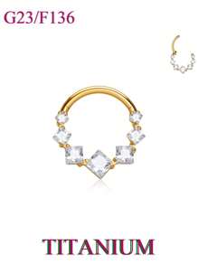 1pc Shiny Luxury! Multiple Zirconia Cool Link Design Unisex Nose Ring Earring, Fashionable Casual Eye-Catching Piercing Jewelry! - Multicolor - View 43