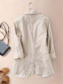 Women's Casual Linen 3/4 Sleeve Blazer, Spring/Autumn