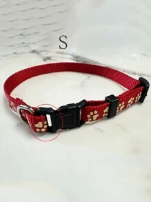 Haustier Halsband mit Pfotenabdruck Muster, fluoreszierend, Nachtsicht für Hunde und Katzen Innen- und Außenbereich Universal