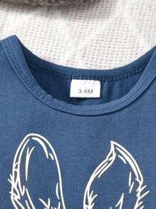 Conjunto de 2 piezas para bebé y niño pequeño para fiesta de Pascua, con camiseta de manga corta y pantalones cortos con estampado de conejo