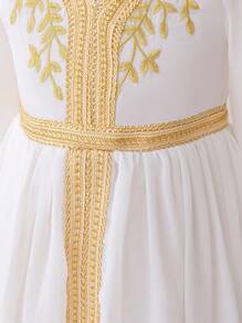 Vestido elegante de princesa de manga larga blanco para niñas jóvenes