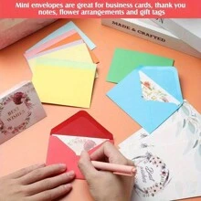 12/24 Pcs/Set Assorted Color Mini Envelopes, Gift Card Envelopes, Self-Adhesive Envelopes For Invitations, Greeting Cards, Notes, Perfect For School, Office And Home Use - Multicolor - View 7
