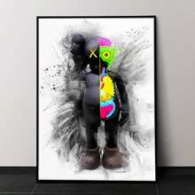 1张KAWS海报，房间装饰，现代帆布墙画，KAWS海报，卧室房间墙画（无框） - 彩色 - 查看 1