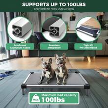 TitanNest Padded Dog Bed For Crate, Chew-Proof Elevated Cot For Indoor/Outdoor/Camping Use, Durable & Washable Pet - Xám - Xem 6