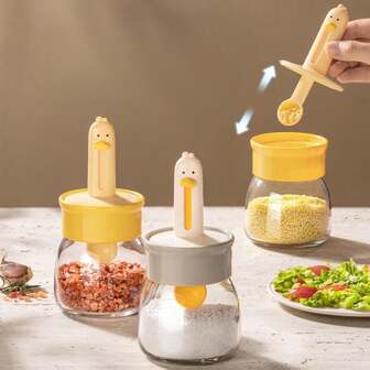 Adjustable Spice Rack Set, Condiment Organizer For Kitchen, Multi-Compartment Container For Salt, Monosodium Glutamate, Etc.
