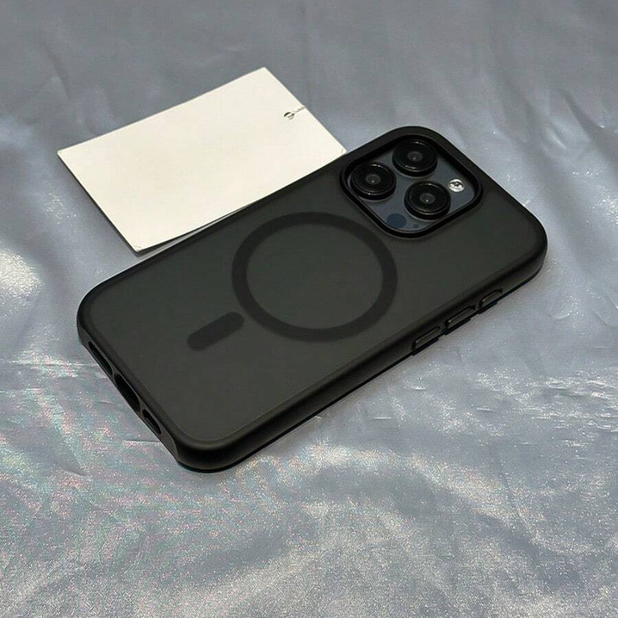 适用于苹果16手机壳 防摔磁吸内贴肤感 iPhone15promax高级手感14pro磨砂大孔13pro圆角个性男女14硅胶软边礼物 适合家人、朋友、孩子、生日、春天、节日、男朋友、女朋友、情人节 - 黑色 - 查看 1