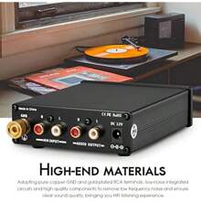 HiFi MM Phono Stage Preamp RIAA Record Player Preamplifier Turntable Amplifier Low Noise High Fidelity Audio Upgrade - as pic - View 4