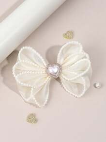 1 件装幼儿女孩蝴蝶结发夹，甜心水钻装饰蝴蝶结，精致仿珍珠边发夹，薄纱网状鳄鱼夹，适合儿童青少年的完美礼物，适合日常生活 - 彩色 - 查看 13