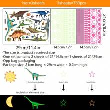 Cartoon Dinosaur Glow In The Dark Wall Stickers Decals, Room Decor Luminous Wall Decals For Bedroom