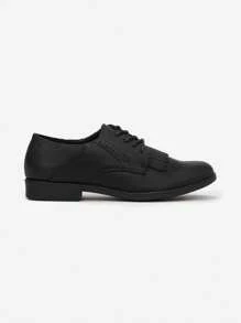Vintage Style Casual Simple Loafer Flat Shoes - Black - View 2
