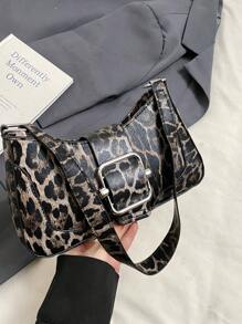 甜美酷炫豹纹时尚女士斜挎包，小众设计高端腋下包 - 彩色 - 查看 12