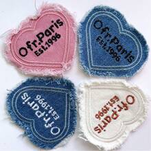 4 Pieces Of Denim Heart-Shaped Hand Sewn Embroidery Patches, Clothes, Dresses, Hats, Shoes, Curtains, Sewn Decorations, DIY Crafts, Bags, Pants Heart Patches