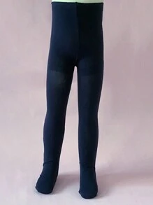 1 Pair Girls Navy Velvet Christmas Gift Dance Tights, Lightweight Breathable All-Season Basic Style, Suitable For Stage Performance, Variety Of Colors Available