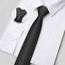 Cravatta formale da uomo con zip, cravatta senza nodo per uomo con stile rilassato, cravatta pre-annodata di stile college per matrimoni, cravatta da lavoro adatta per colloqui