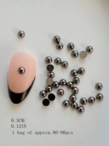 美甲金属配件：实心半球铆钉、哑光深色简约金属装饰 美甲用品 美甲饰品 美甲宝石 - 彩色 - 查看 30