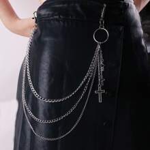 Men's And Women's Waist Accessories Hip Hop Punk Metal Rivets Stage Show Multi-Layer Waist Chain Dress Up Jeans Accessories Suitable For Teen Summer Casual Outdoor Athletic Or Vacation Travel Or Graduation Gifts Or Birthday Dress Accessories Or Daily Wear