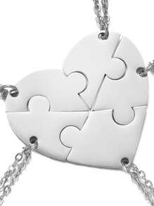 3pcs/4pcs/5pcs/6pcs/7pcs/Set Fashion Gold Plating Stainless Steel Customized Laser Name Letter Puzzled Heart Pendant Necklace For Friend For Family,Gold,Stylish,Colorful,Vintage,Hipster,Simple,Y2k,2000s Fashion,Custom,Personalized,Unique,Ideal Gifts For Him,Ideal Gifts For Her,Her,Boyfriend,Girlfriend,Dad,Mom,Family,Friends,For Anniversaries,For Birthdays,For Graduation,For Prom,For Party,Jewelry Women