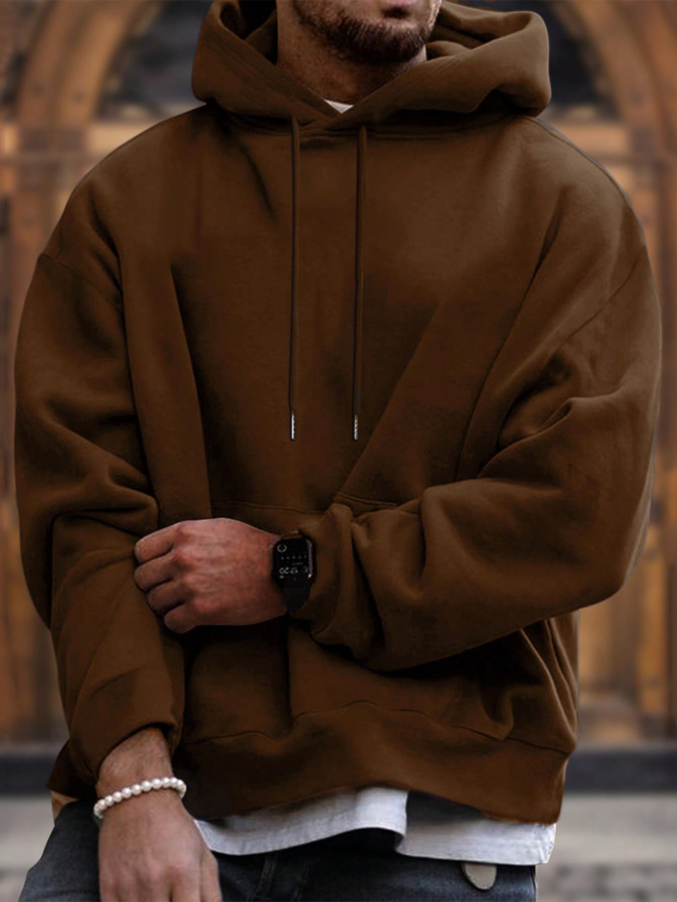 Men's Plain Color Casual Long Sleeve Hoodie