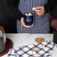 1 Peça Caixa de Armazenamento de Alho, Caixa de Armazenamento de Alho de Cerâmica, Recipiente de Armazenamento de Alho para Bancada, Jarra de Alho de Cerâmica com Tampa de Bambu, Tigela de Armazenamento de Legumes para Bancada, Lata de Armazenamento de Alho com Ventilação, Decoração de Cozinha Estilo Rústico, Utensílios de Cozinha