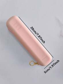 1 pieza Estuche protector de silicona para brochas de maquillaje, bolso de viaje portátil a prueba de polvo para almacenar brochas de maquillaje/lápices/lápiz labial/rímel y otras herramientas cosméticas, bolsa de aseo, bolsa de viaje, almacenamiento de maquillaje, bolsa de playa, vacaciones, artículos esenciales, útiles escolares, artículos esenciales de viaje, para mujer, para dormitorio universitario, para baño
