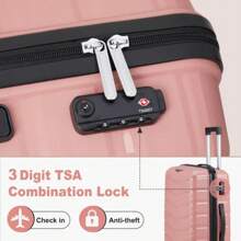 V-Shaped Stripes 4-Piece Suitcase With PP Handbag PP Trolley Case 14in 20in 24in 28in PP Iron Trolley Fashionable Color