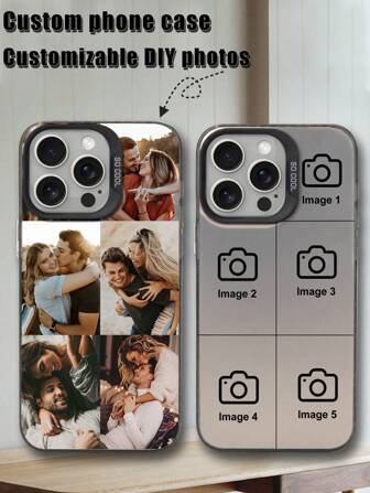 1pc Customizable Wedding Photo Matte Black Phone Case, Compatible With Samsung S24 Ultra/S25 Ultra And Apple XR 11 13 14 15 16 Pro Max 16e 17 Pro Max, Clear, Fashionable, Colorful, Cute, Minimalist, Matching Phone Case, Kawaii Customized, Personalized, Unique, Gift For Friends, Girlfriends, Mothers