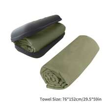 1 pezzo Asciugamano da viaggio in microfibre super morbide e ad asciugatura rapida di colore blu navy con custodia in EVA, design compatto, adatto per campeggio all'aperto, sport, spiaggia, fitness, zaino, trekking e yoga, essenziale da spiaggia ultraassorbente e leggero, torna a scuola