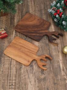 1 peça Tábua de corte em forma de chifre de veado de jacarandá, bloco de açougueiro de madeira, tábua de pão, prato de queijo, tábua de corte de jacarandá sólido - Castanho - Ver 1