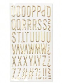 1pc 3D Metallic Embossed Letter Stickers, English Alphabet Stickers For Scrapbooking, Crafts, Journals - Gold - View 12