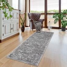 Washable Printed Rug Vintage Floral Rug Washable Indoor Rug Anti-Stain Non-Slip Non-Shedding Living Room Rug Suitable For Bedroom Office Dining Room - Grey - View 3