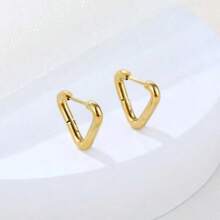 1对/5对高端ins风钛钢耳环保色防过敏韩版小众几何圆环洗澡小耳环不可拆卸防掉落耳环