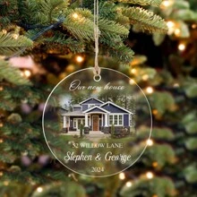 1 pieza Adorno de Navidad personalizado con foto - Adorno de Navidad con foto personalizada 2024, adornos para árboles de Navidad, decoración navideña, regalos de Navidad para mamá, papá, niños, mascotas, amigos, mujer y amistad, regalos de cumpleaños para mujer, amigos a larga distancia, mejores amigas, regalos para compañeras de trabajo