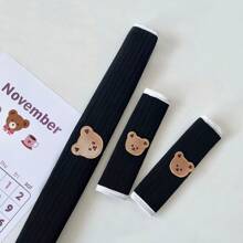 غطاء مقبض عربة الأطفال، بنمط طباعة حيوانات صغيرة، مقاوم للعض، متشرب للعاب - الأسود - مشاهدة 10