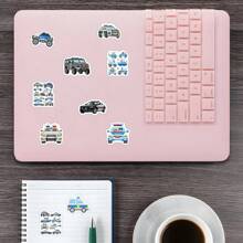 500pcs Car Stickers Roll, Aesthetic Vinyl Decals For Scrapbook, Journaling, Laptop, Bumper, Skateboard, Water Bottles, Computer, Phone, Perfect Gifts, Transport Theme, Waterproof - Multicolor - View 6