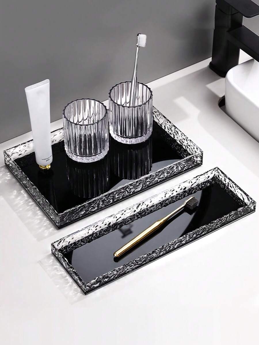 1pc Acrylic Transparent Water Wave Bathroom Storage Tray Home Bathroom Decor Bathroom Organizer Fall Decor Back To School