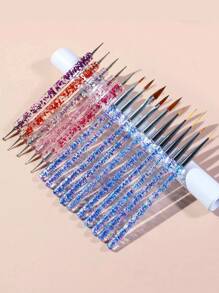 15-delige set nagelkunstkwasten, inclusief gelnagellakkwasten, nagelborstels en andere manicure-instrumenten