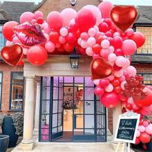 Arco de globos y guirnalda para el Día de San Valentín, decoración para fiestas y celebraciones - Rojo - Ver 11
