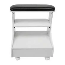 Mobile Beautician Foot Bath Spa Handcart (With Wheels), Foot Therapy Bench With Footrest, Beauty Salon Nail/Home Foot Massage Station, Foot Therapy Nail Massage Table, Salon Supplies - White - View 2