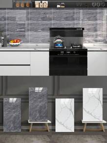 10 bucăți de panouri decorative de perete de bucătărie cu model de marmură, (15,74*31,49 inci), impermeabile și rezistente la ulei, ușor de curățat, rezistente la temperaturi ridicate, decojite și lipicioase, pot fi folosite pentru decorarea sufrageriei dormitorului, decorarea bucătăriei și a băii. - Multicolor - Vizualizare 1