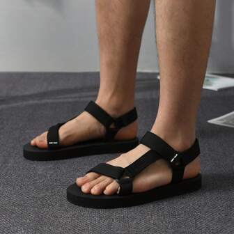 Summer Men's Casual Outdoor Soft-Soled Hook And Loop Sandals